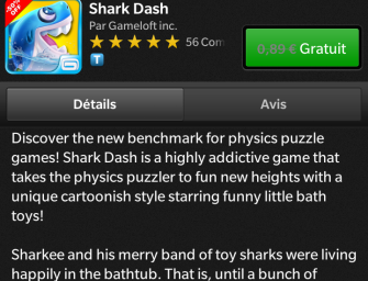 BlackBerry World de Noël J2 : Shark Dash de Gameloft gratuit